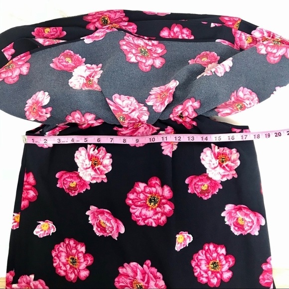 Mud Pie Pippa Off-the-Shoulder Navy Pink Floral - Picture 12 of 13